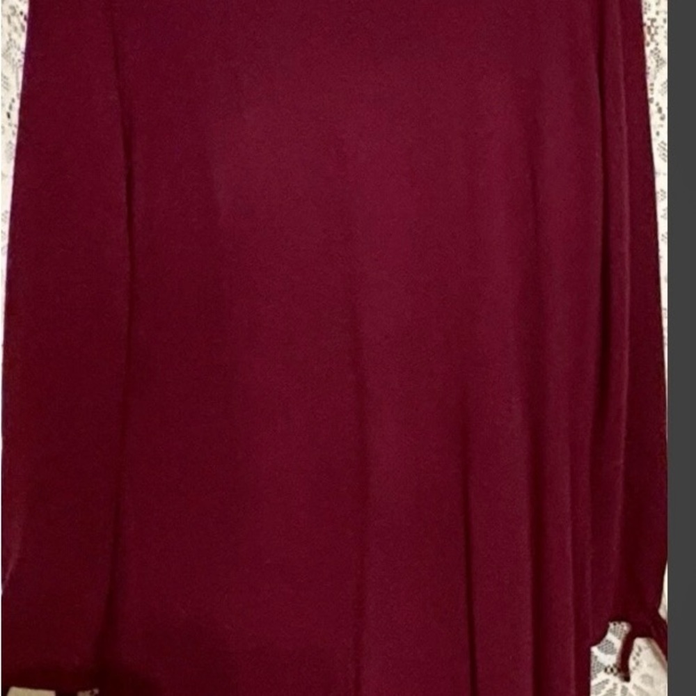 Banana Republic Deep Red Sweater Dress- Sleeve- Polyester/Spandex/Cashmere Blend